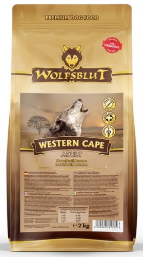 Sucha karma dla psa Wolfsblut Dog Western Cape - struś i bataty 2kg - opakowanie