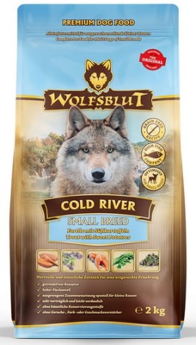 Sucha karma dla psa Wolfsblut Dog Cold River Small - pstrąg i bataty 2kg