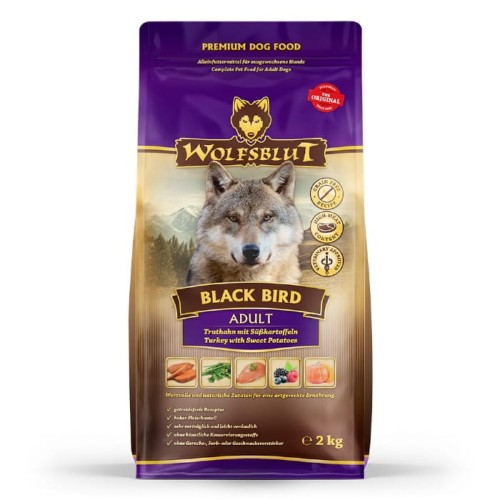 Sucha karma dla psa Wolfsblut Dog Black Bird Adult - indyk i bataty 2 kg