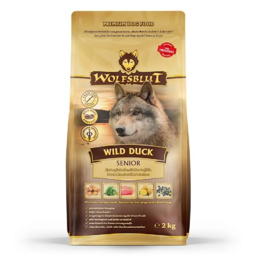 Sucha karma dla psa Wolfsblut Dog Wild Duck Senior - kaczka i bataty 2kg