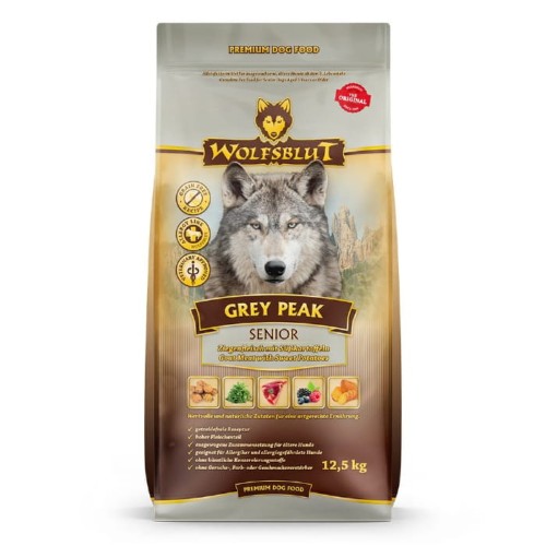 Sucha karma dla psa seniora Wolfsblut Dog Grey Peak Senior - koza i bataty 12,5kg