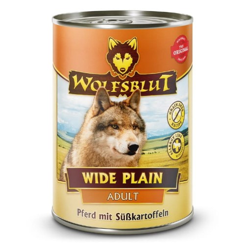 Mokra karma dla psa Wolfsblut Dog Wide Plain konina i bataty zestaw 6 puszek 395g