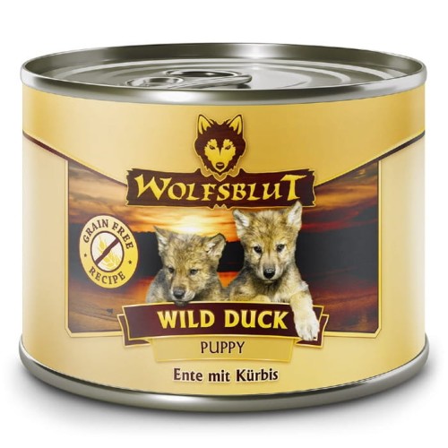 Mokra karma dla szczeniaka Wolfsblut Dog Wild Duck Puppy - kaczka i bataty zestaw 6 puszek 200g