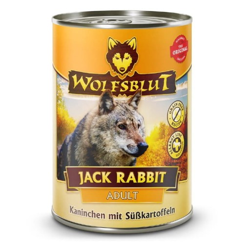 Mokra karma dla psa Wolfsblut Dog Jack Rabbit - królik, zając i bataty zestaw 6 puszek 395g
