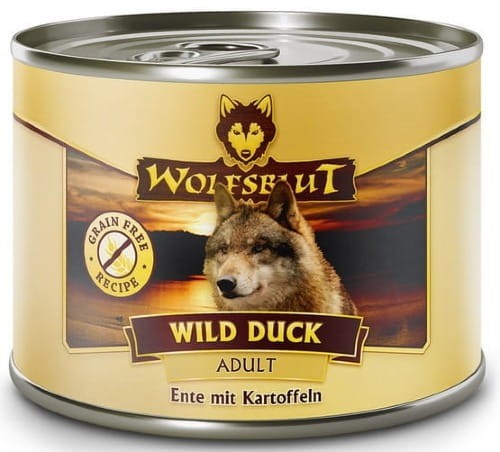 Mokra karma dla psa Wolfsblut Dog Wild Duck - kaczka i ziemniaki zestaw 6 puszek 200g