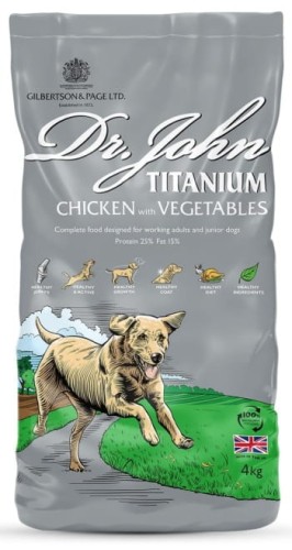 Sucha karma dla psa z kurczakiem Dr John Titanium Rich in Chicken with Vegetables 4 kg