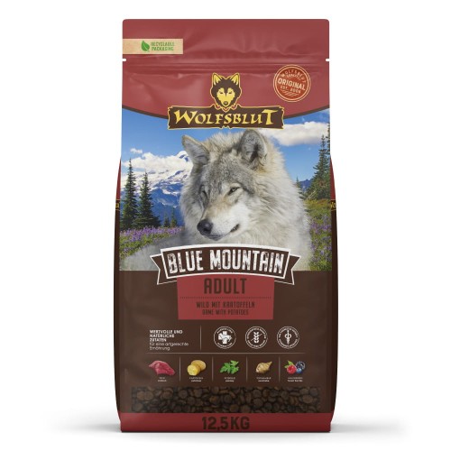Sucha karma dla psa Wolfsblut Dog Blue Mountain - dziczyzna i owoce leśne 12,5 kg