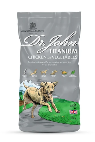 Sucha karma dla psa z kurczakiem Dr John Titanium Rich in Chicken with Vegetables 15 kg