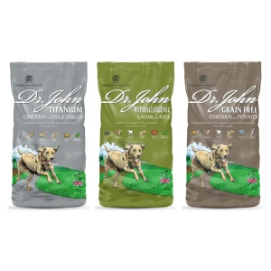 Wypróbuj zestaw karm Dr John Grain Free 2 kg, Lamb 2 kg i Titanium 4 kg